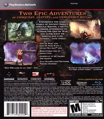 God of War Collection (USA) (v1.01) (Disc) (Update) box cover back